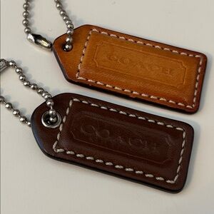 Coach Brown and Tan Leather Keychains